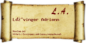 Lővinger Adrienn névjegykártya